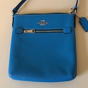 NWOT Coach Blue Leather Crossbody Bag